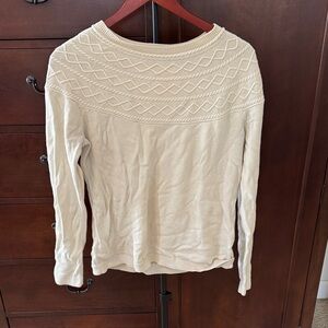 Talbots Cream Cable Knit Women's Top size L